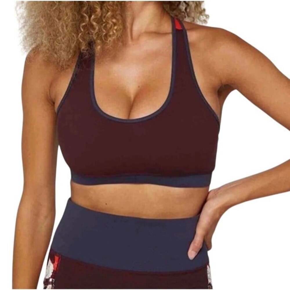 Fourlaps Women's Fudge Smoke Crisscross Back Infinity Sports Bra Size S NWT